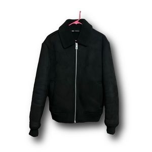 DOUBLE-FACED JACKET WITH FAUX SHEARLING